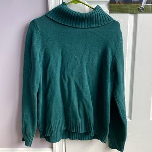 Croft & Barrow Women’s Large BEAUTIFUL cotton Teal Turtleneck Sweater
